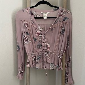 AMERICAN RAG Floral Long Sleeved Blouse - S